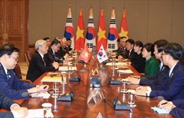 Tổng Bí thư Nguyễn Phú Trọng hội kiến Thủ tướng Hàn Quốc Jeong Hong Won